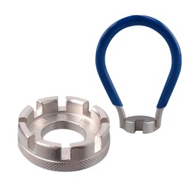 Trifletopia 2PCS Spoke Wrench Tool - 6-in-1 Spoke Key - Metal Bicycle Wheel Spoke Adjuster - 10-15 Gauge Bike Spanner for Wheel Rim Truing and Tension Correction (Silver+Blue)