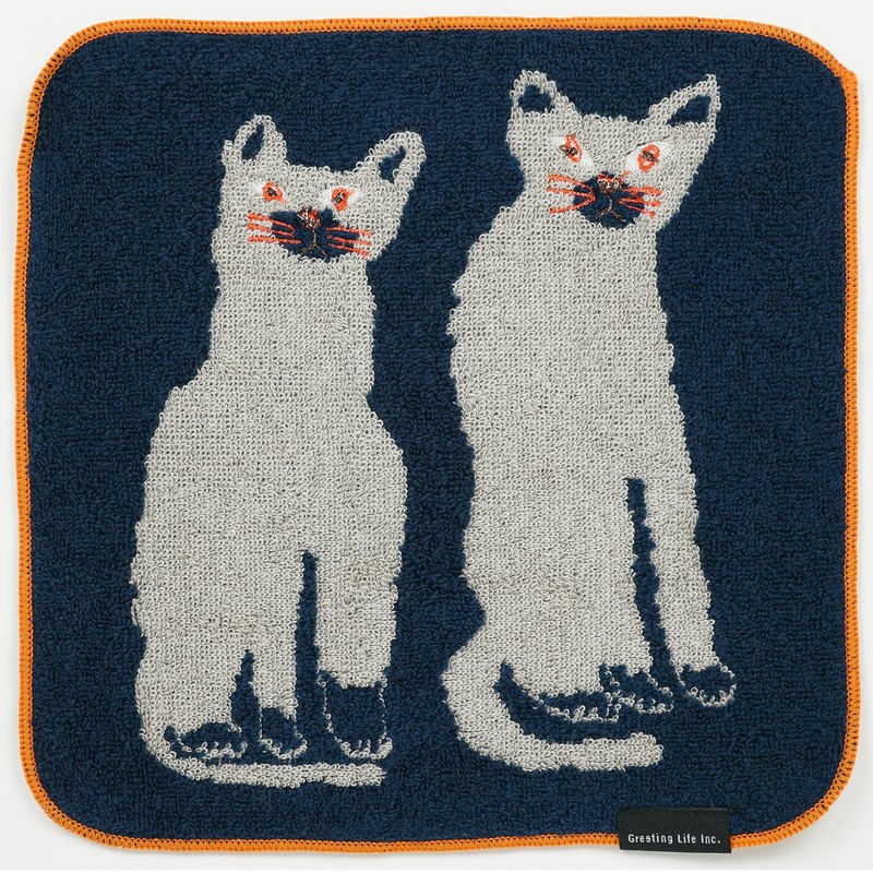 Greeting Life Miroko Machiko Hand Towel Cat MRZ-67 Gray