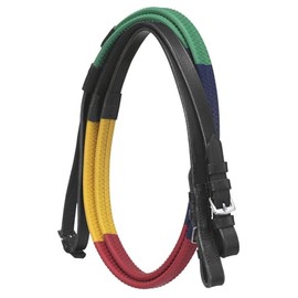 Tough 1 Silver Fox Rubber Grip Schooling Reins Black