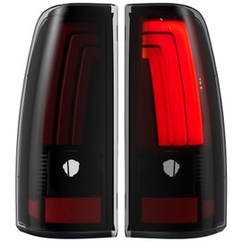 vvavv LED Tail Lights Compatible for 2003-2006 Chevy Silverado 1500 2500 3500 2007 Classic, Smoked Lens Red Lamp Tube Brake Rear Light Replace OE Replace GM2800174, GM2801174