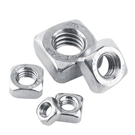 Square Nut, 100Pcs M3 M4 M5 M6 M8 DIN557 Stainless Steel 304 Metric Thread Square Locknuts Four-Sided Nut Fastener(M3 (100 pcs/Pack))