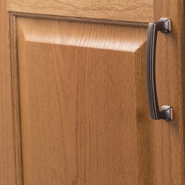 Hickory Hardware 10 Pack Solid Core Kitchen Cabinet Pulls, Luxury Cabinet Handles, Hardware for Doors & Dresser Drawers, 3-3/4 Inch (96mm) Hole Center, Oil-Rubbed Bronze Highlighted Bridges Collection