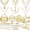Juego de Joyería Dorada para Mujer, Joyería de Oro para