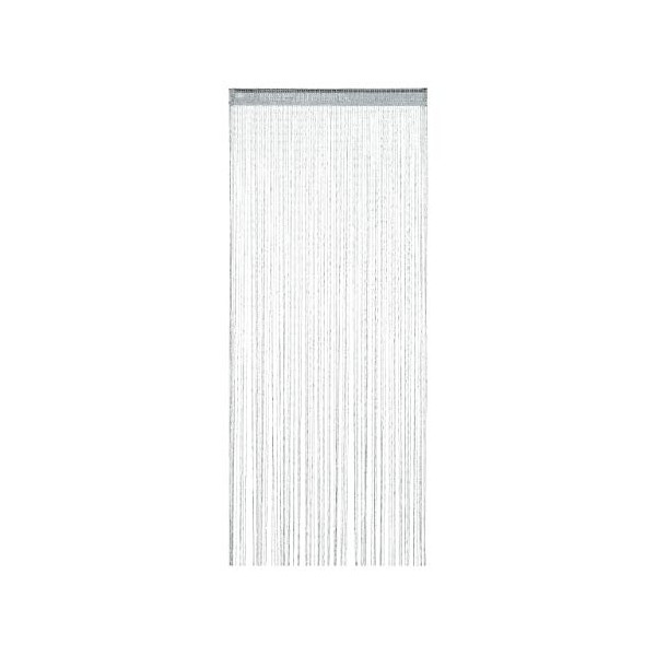 Relaxdays String Curtain, can be Shortened, for Doors & Windows, Decorative, Washable, Sparkling, 90 x 245 cm, Silver