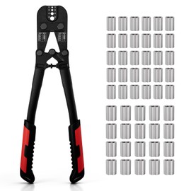 Sanuke Wire Rope Crimper Tool Kit, Swagging Tool for Copper Aluminum Oval Sleeves, Double Sleeves, Crimping Cavity 3/64" 1/16" 3/32" 1/8"