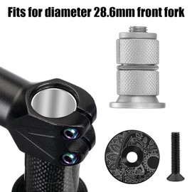 Yerleomit Bicycle Headset Expander Connector 28.6 mm Aluminium Alloy Bicycle Fork Headset Stem with Headset Cap Stem Ahead Cap for MTB BMX Mountain Road Bike