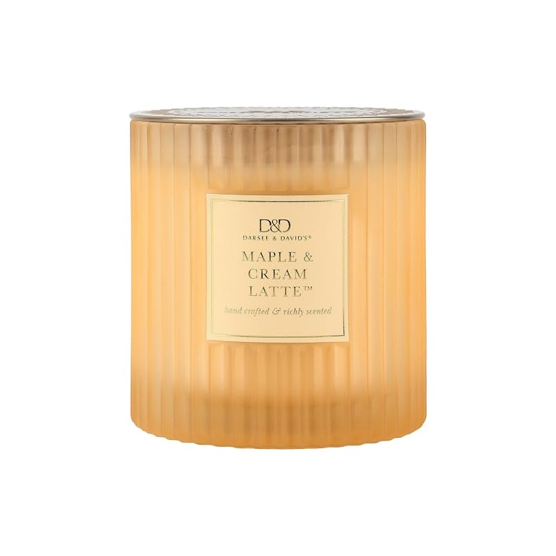 Darsee & David's, Maple & Cream Latte Ribbed Candle, 10