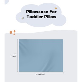 Deep Dream Toddler Pillowcases for 13x18 Pillow 2 Pack, 100% Cotton Travel Pillow Case Cover, 600 Thread Count Cotton Pillow Covers, Soft & Breathable Small Pillow Cases Envelope Closure, Flint Blue