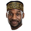 Dupsie's Adebo African Kufi Hat with Embroidery, Black and Gold,