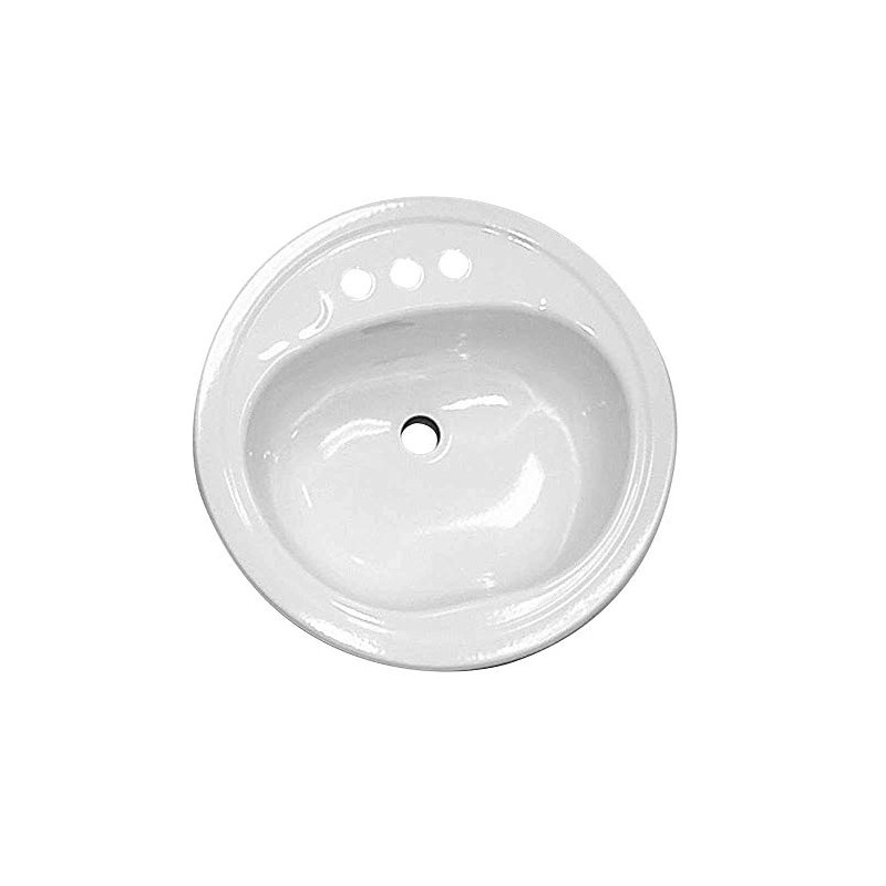 Bootz Industries 021-2437-00 Bathroom Sink, Round, Steel, 19", White