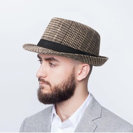 WULIQIUQIU Classic Fedora Hat for Men Women Retro Gatsby Trilby Bowler Cap Jazz Hats Khaki