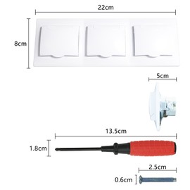 BouGPeng 3-Way Socket Flush-Mounted 16 A 250 V Flush-Mounted Protective Contact Socket with Hinged Lid Including Frame for Wet Rooms and Outdoor Use Kitchen Increased Touch Protection White