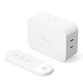 TREATLIFE Enchufe de atenuación 2 en 1 con control remoto, sin características inteligentes, toma de control remoto inalámbrico, rango de hasta 100 pies, interruptor de atenuación enchufable para bombillas regulables, luces de cadena, potencia máxima de 300 W