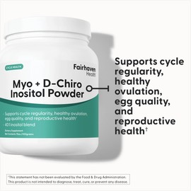 Fairhaven Health Myo-Inositol and D-Chiro Inositol Powder | 40:1 Ratio | Healthy Ovarian & Hormone Balance for Women* | Premium Vegan Supplement for Women | Non-GMO | 180 Servings