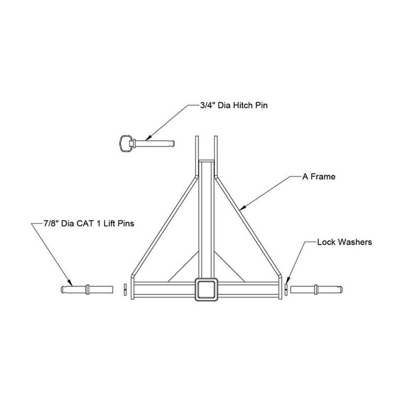 3-Point Hitch Conversion for Sub-Compact Tractors with CAT 1 (RHA-001)