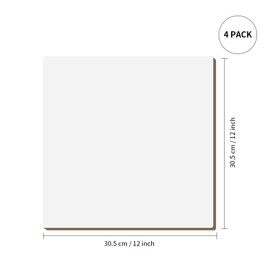 PYD Life 4 Pack Sublimation Plywood Board for Crafts,11.8" x 11.8",1/5" Thick(5 mm) White Unfinished Wood Sheets Blanks Double-Sided Printable for Laser Cutting Machine 40 W