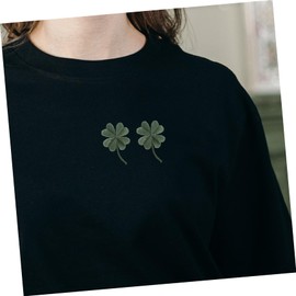 Milisten Pack of 5 Clover Leaf Patches for Iron-On Clover Leaf with Green Leaves Embroidered Patches for Sewing Clothing Art, Cotton, Green, 5 x 3.1 x 0.1 cm