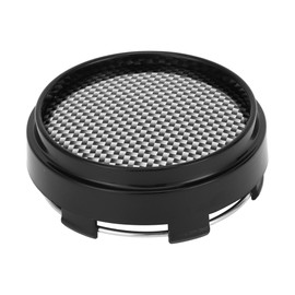 A ABSOPRO Wheel Center Caps Hub Caps Rim Center Caps OD: 66mm/2.60" Wheel Caps Hubcap Plastic Black 1 Pc for Ford with Gradual Carbon Fiber Pattern Sticker