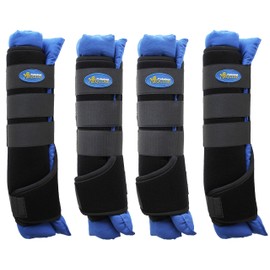 TackRus Horse Stable Shipping Boots Wraps Front Rear 4 PK Leg Care Blue 4120RB