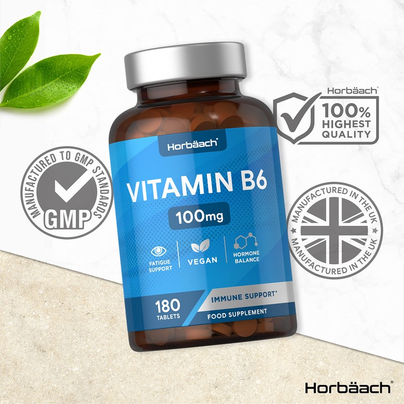 Vitamin B6 100mg | 180 High Strength Tablets | Regulation