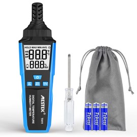 MESTEK Temperature Humidity Meter, High Precision Digital Hygrometer with Ambient, Dew Point, Wet Bulb Temperature for Indoor Outdoor, Thermometer with Min/Max, Data Hold, LCD Backlight, TH11