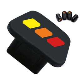 2 Inch Tri-Color 3 Color Logo Trailer Hitch Receiver Tube Plug Cap Cover, Aluminum Metal Car Tire Valve Stem Caps Cover Compatible with Toyota Car Accessories.