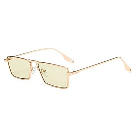 meSmart Ladyram Vintage Square Men's Women's Metal Frame Sunglasses Stylish Y2k Small Steampunk y2k steam punk, green (light green)