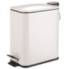 mDesign 5 Liter Rectangular Small Steel Step Trash Can Wastebasket,