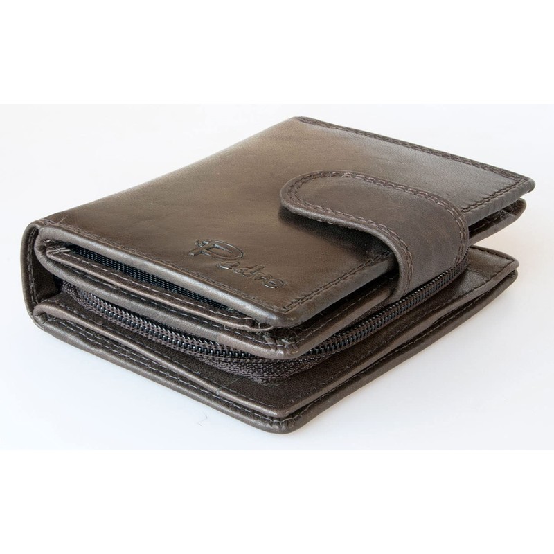 Women's Dark Bown Genuine Leather Wallet Without Any Logos or