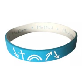 DeziLoo Witness Band Silicone Stretch Bracelet Wristband Baby Lt Blue White Reversible