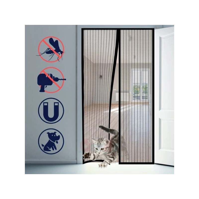 MUCH Magnetic Screen Door Mosquito Bug Net No Hands Entry