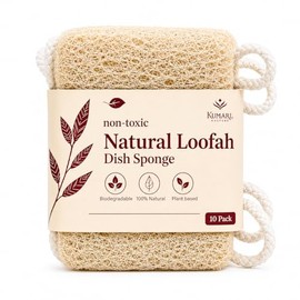 Esponja de lufa natural KUMARI KULTURE (Paquete de 4) Multiusos