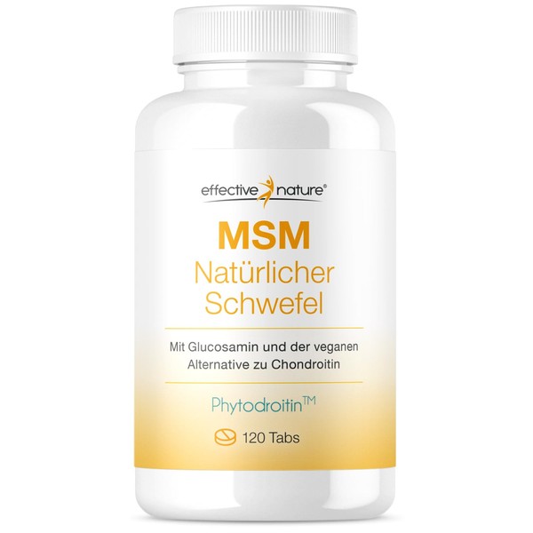 Effective Nature MSM, Natural Sulphur Tablets with Chondroitin & Glucosamine – Pack of 120