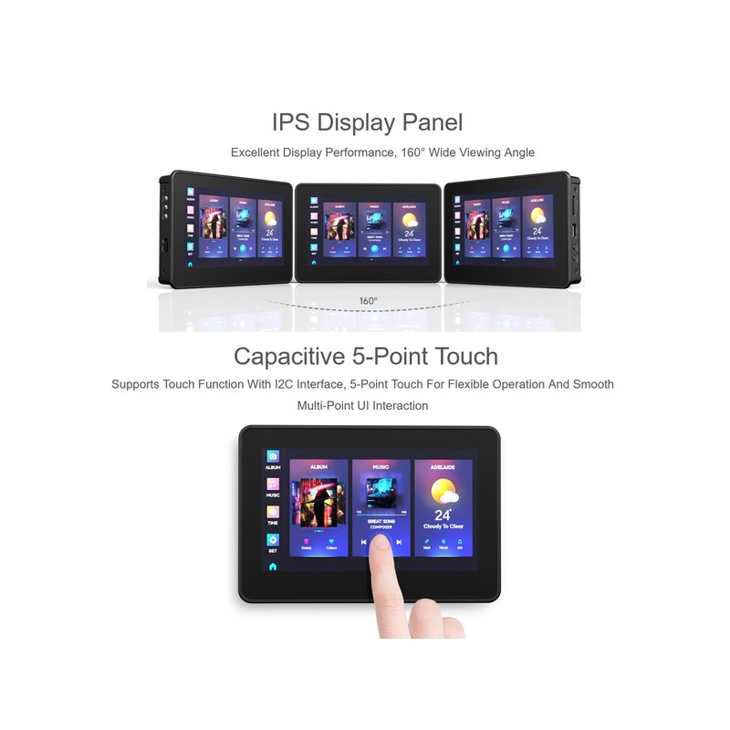 ESP32-S3 4.3inch LCD Touch Screen Microcontroller Development Board onboard 800×480