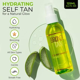 Existing Beauty Bronze Tan Self Tanning Water Spray For Face | Hydrating Self Tan Water for a Natural Sunless Tan | Self Tanner Ideal for All Skin Types | Buildable Fake Tan 125ml(4.2 fl oz)