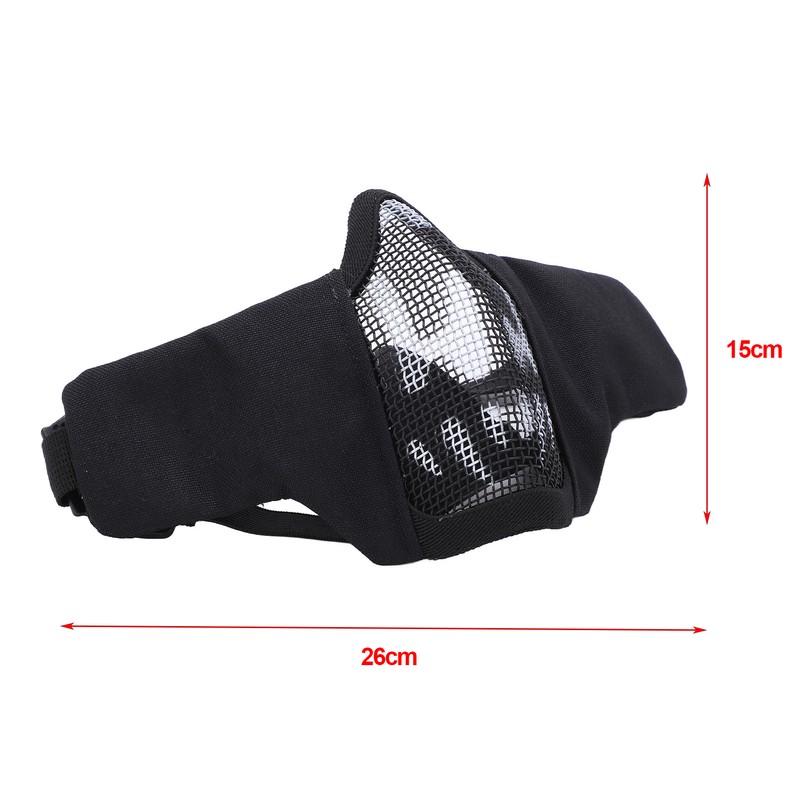 Outdoor Half Face Breathable Steel Mesh Face Cover Military for