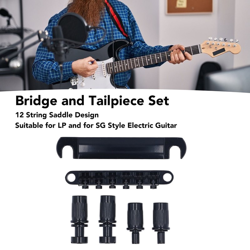 12 String Saddle Bridge and Tailpiece with Studs Metal Guitar