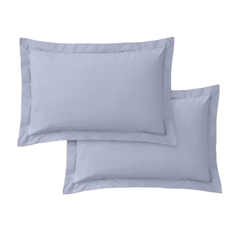 Bianca 200 Thread Count Cotton Percale Oxford Pillowcase Pair Lavender
