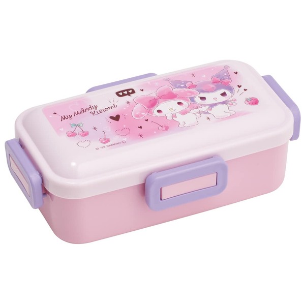 Skater PFLB6AG My Melody Kuromi Love Love Lunch Box, 18.9 fl oz (530 ml), Fluffy, Domed Lid, Women's, Made in Japan
