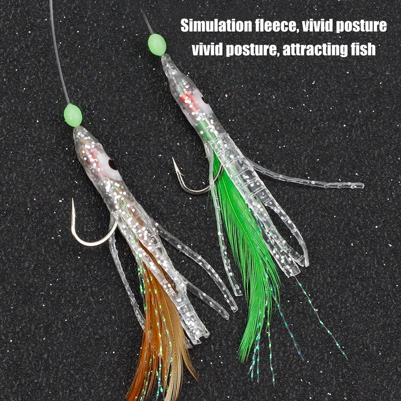 5 Set Octopus Simulation Fishing Rigs Luminous Fishing Lure Bait