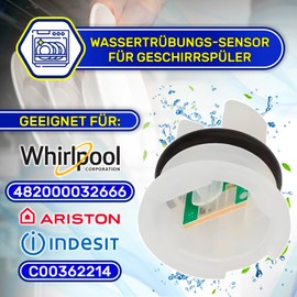 Dishwasher Transparency Sensor with Original Code 482000032666 for Whirlpool C00362214 for Indesit for Ariston - Made in Italy MONTERAL