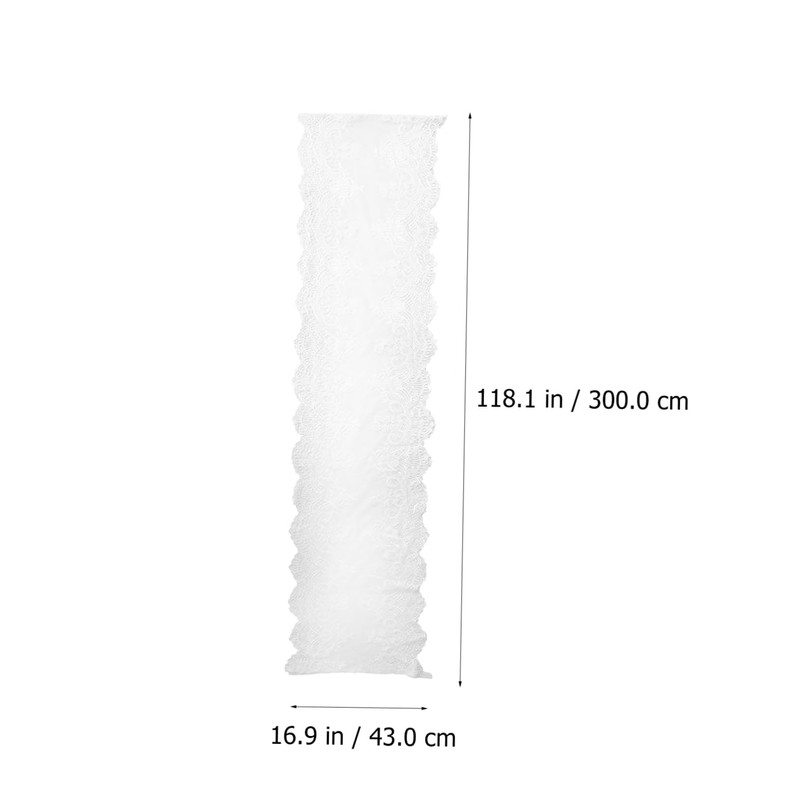 Mikinona 2 pcs White Lace Tablecloth Embroidered Table Runner for