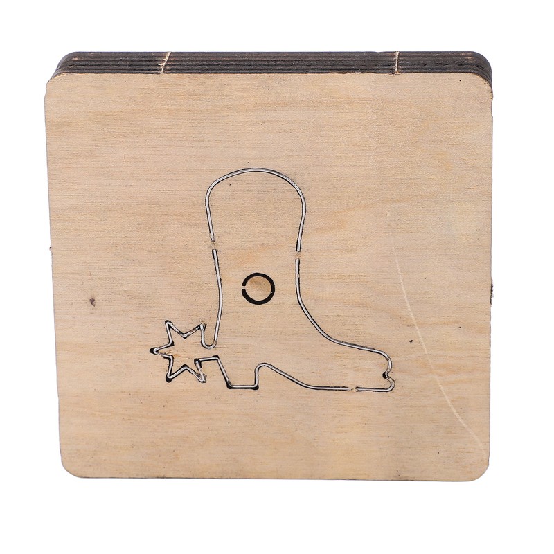 Leather Punching Die Shoe Shaped Alloy Steel Blade Birch Base