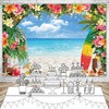 Msocio 10x8ft Polyester Summer Beach Seaside Backdrop Hawaiian Tropical Palm