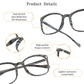 LifeArt Blue Light Blocking Glasses, Anti Eyestrain, Computer Reading Glasses, Gaming Glasses, TV Glasses for Women and Men, Anti Glare (Wood, +2.75 Magnification)