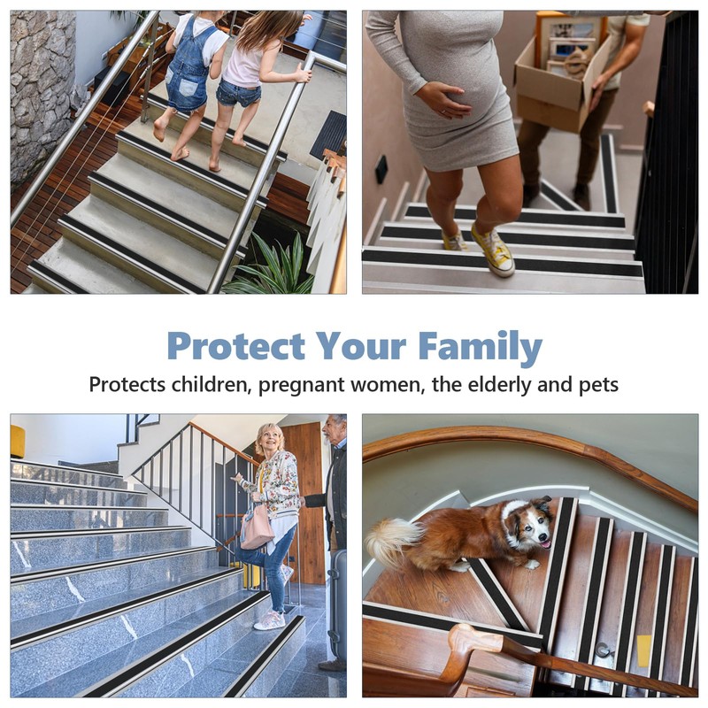 Pionasuicg Rubber Stair Edging Self Adhesive Staircase Step Edge Protector
