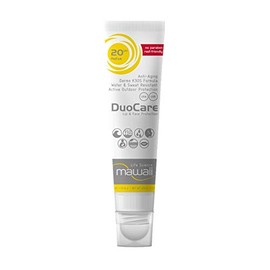 Mawaii SunDuo Sonnencreme für Gesicht und Lippen - 20 SPF, 25ml - 2 in 1 Pflege empfindliche Haut UV-Creme für den Wintersport, Windschutz, Sonnenschutz und wasserfester Rundumschutz
