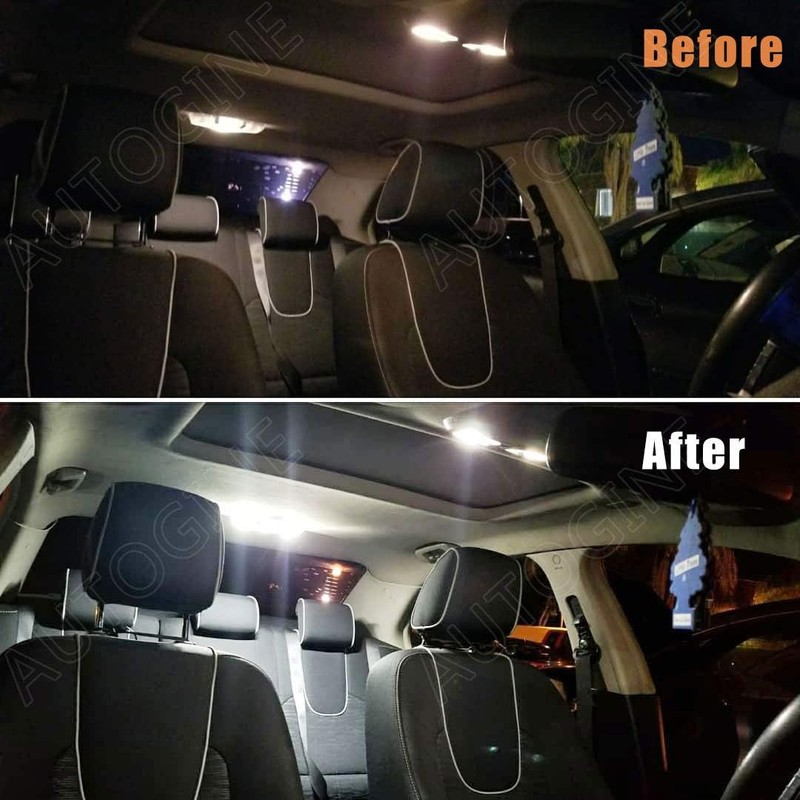 AUTOGINE 8 Piece White LED Interior Light Kit for Toyota