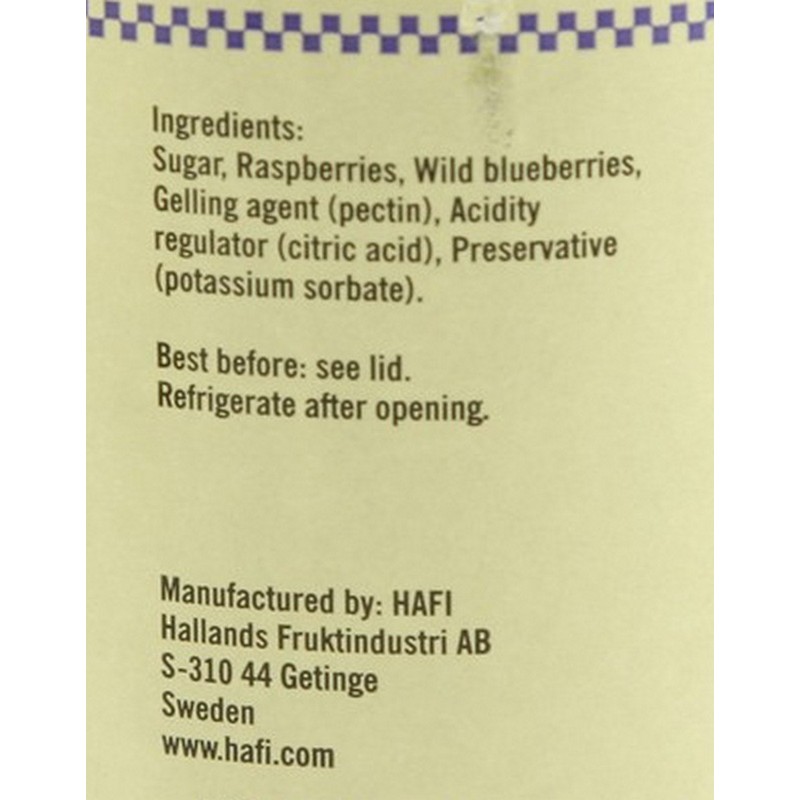 Hafi Queens Blend: Raspberry & Wild Blueberry Preserves 14.1-ounce Jar