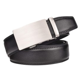 X Xhtang Men's Ratchet Belt Genuine Leather Slide Belts Adjustable